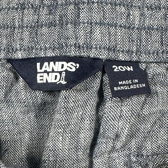 Lands' End Linen Capri Pants Women's 20W Blue Gray Elastic Waist Drawstring - Picture 4 of 10
